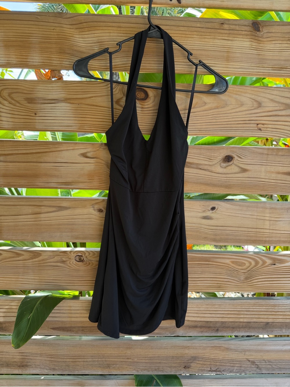 Black One-Piece Halter Swim Dress